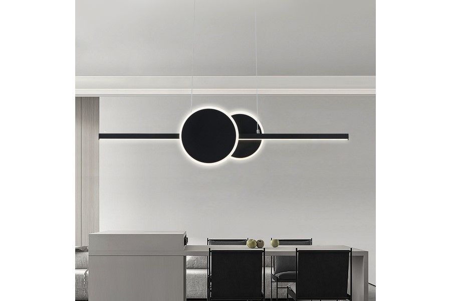 GENDRA závesné svietidlo matné čierne LED/23W/4000K, výška: 120cm